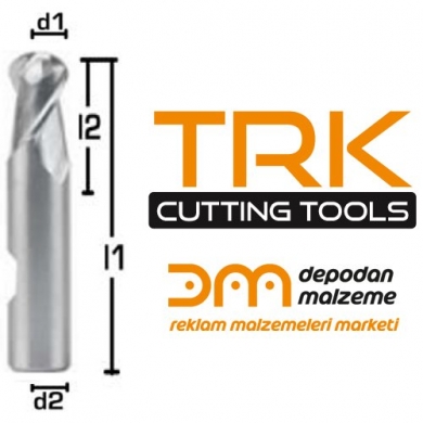 TRK Küre - Radüs Kesimi CNC Ucu 14mm (Helisel / Düz Kanallı)